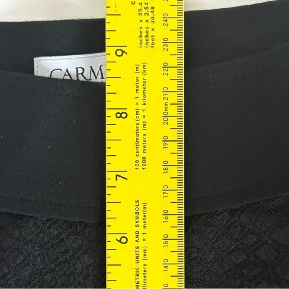 Carmen Marc Valvo Textured Front Black Leggings S
